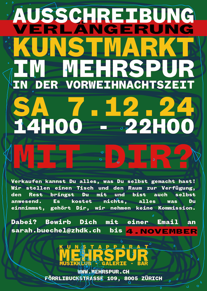 Kunstmarkt – AUSSCHREIBUNG – Verlängerung bis zum 4.November!